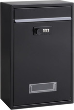 Locking Wall Mounted Mailbox Vertical Large with Combination Lock