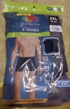Fruit of the Loom Mens Micro-Stretch Trunks 3XL Assorted Colors 5 Pack NIP