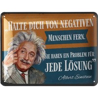 Lanolu Blechschild Einstein Negative Menschen Humor - 15X20Cm