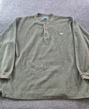 Big Dogs Sweater Mens Size 3XL Green Henley Pullover Fleece Logo