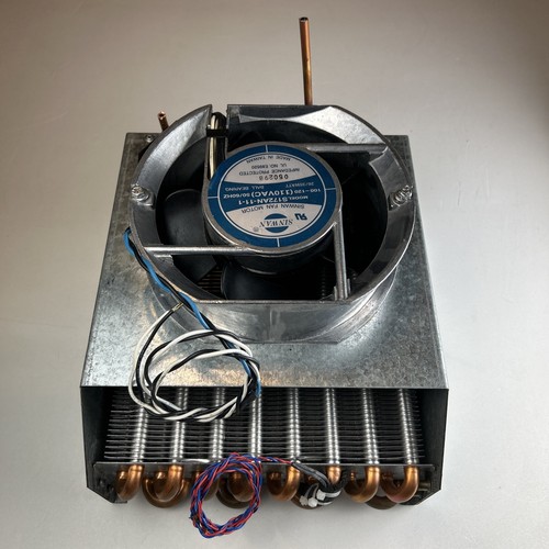 Aluminum Fin Copper Tube Air-cooled Water-cooled Condenser 8"x9"x3", w/110v Fan