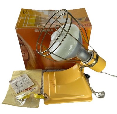 Vintage 1980s Sylvania Sun Lamp Kit RSM/H Yellow Tanning Lamp - No Bulb