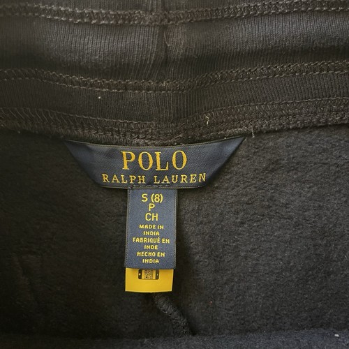 Polo Ralph Lauren Hoodie Sweatpants Boys Kids Sz 8 Navy Plaid Big Pony Patchwork - Picture 11 of 11