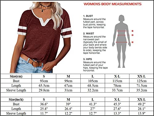 Womens V Neck Basic Tops Color Block Tunic T Shirts X-Large Zz-navy Blue - Bild 4 von 4