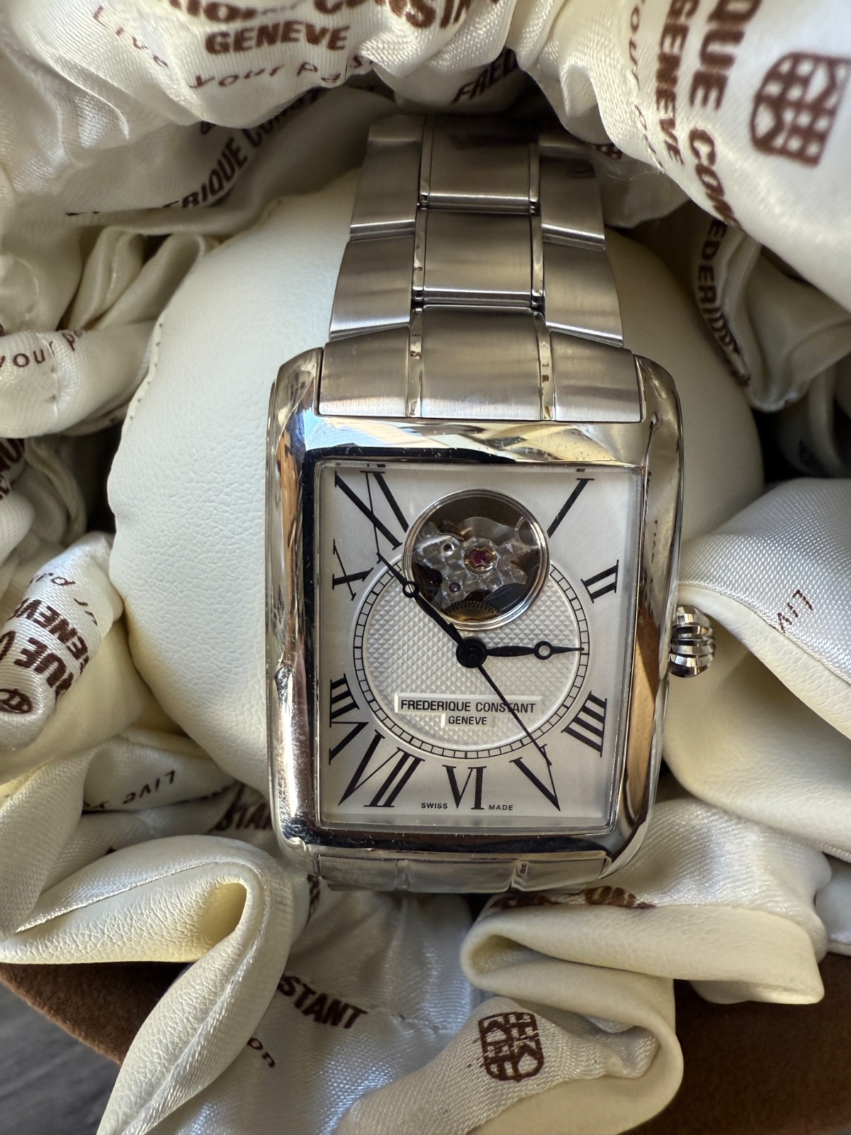 FREDERIQUE Constant Classics Silver Men's Watch FC-310MC4S36B Carree Heart Beat