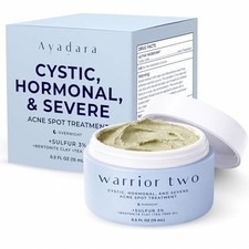 Cystic Acne Spot Treatment Overnight Sulfur Cream for Hormonal Face Body
