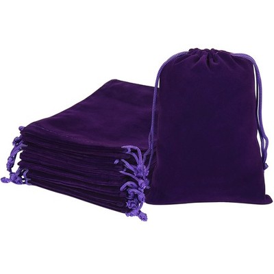 HRX Package 20pcs Velvet Bags, 5x7 inch Purple 1 Count (Pack of 20), 
