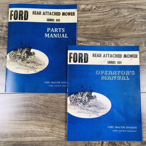 Ford Series 501 Rear Attached Mower Operators Owners Parts Manual Set Bar Sickle