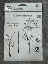 Heartfelt Creations Rubber Stamps Simple Filler Stems PreCut Set HCPC 3319 USA