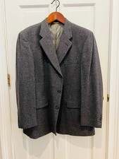Vintage Made in USA Bill Blass Sport Coat Mens 46 R Gray 100% Camel Hair Blazer