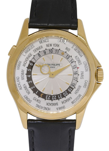 Patek Philippe World Time 5130 Yellow Gold Complications Mens 39.5mm Watch 5130J