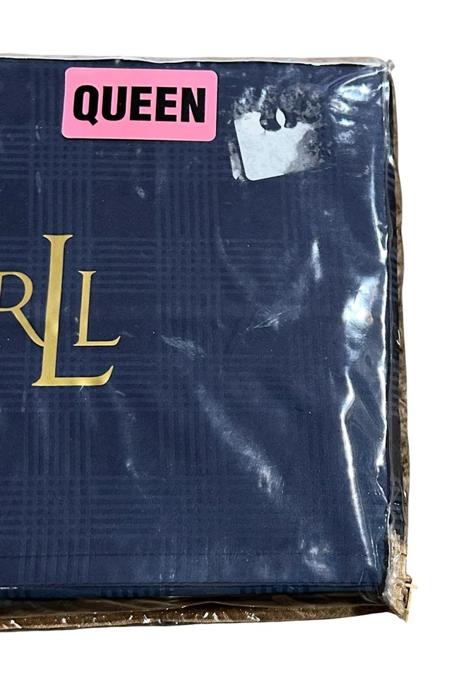 FALDA DE CAMA RALPH LAUREN GLEN A CUADROS AZUL MARINO TALLA QUEEN NUEVA SUITE LAUREN 60x80 pulgadas Foto 4 de 4