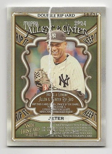 2024 Topps Allen & Ginter DEREK JETER/AARON JUDGE Double Rip Card 19/25 Ripped