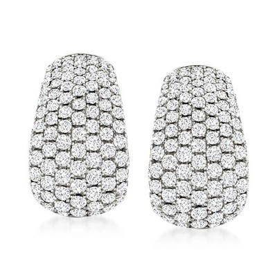 Ross-Simons 3.00 ct. t.w. Pave Diamond Earrings in 14kt White Gold