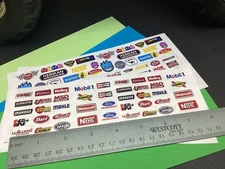 1:10 RC White vinyl Glossy Race sponsor 💦DECALS FULL 8.5x11 PAGE 150+Pc  ✂️