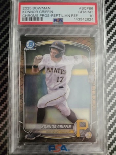 2025 Bowman Chrome Konnor Griffin Rookie Reptilian Ref Psa 10