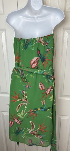 Abito senza spalline Sweet Pea For NY & CO Stacy Frati verde uccellino floreale taglia M nuovo con etichette - Foto 8 di 12