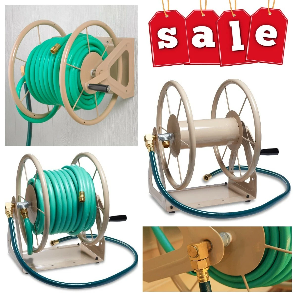 Liberty Garden Commercial Wall Mount Hose Reel Fasci Garden