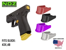 for Glock 43X 48 9mm Magazine Base Plate Finger Extension Strong Aluminum