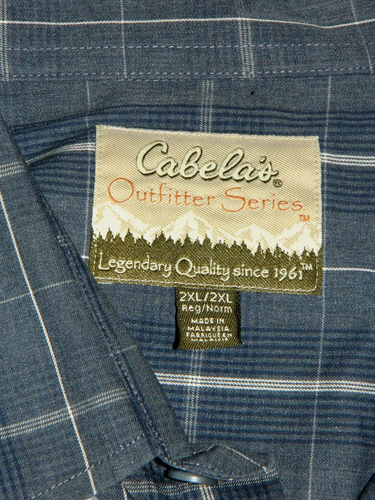Herren Cabelas Marke Langarm blau-grau gestreift Freizeitshirt Größe 2XL/52x32 - Bild 2 von 4