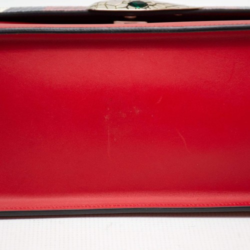 Gucci 453750 Schultertasche Handtasche 2-Wege Lilith Bamboo Coral Snake - Rot Leder - Bild 9 von 22