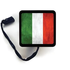 Hitch Cover Art - Italian Flag - Trailer Receiver LED Brake Light