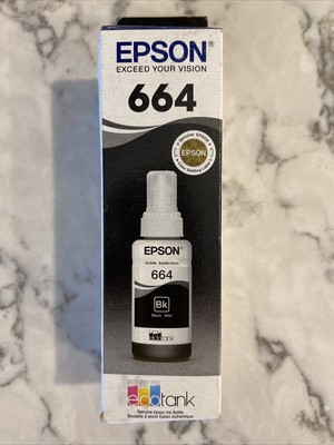 EPSON 664 Ecotank Black Ink Bottle 70 ml T664120~3/2020~Genuine Sealed  10343920484 | eBay