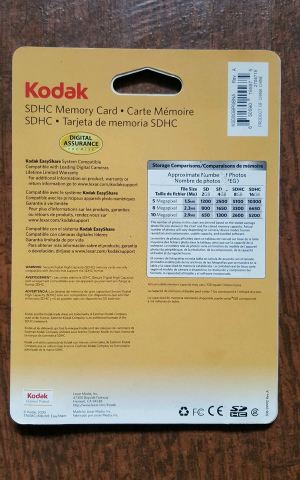 Kodak 8 GB SDHC Card - OEM - (KSD8GBPSBNA) - Image 2 of 2
