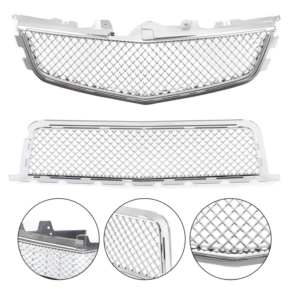 Front Upper & Lower Bumper Grille For Cadillac CTS-V Coupe/Wagon/Sedan 2008-2014 - Image 3 of 4