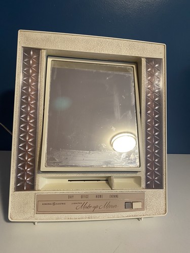 VTG General Electric Lighted Make Up Mirror B1IM-1 Works USED 12.75x10.75” - Picture 2 of 19