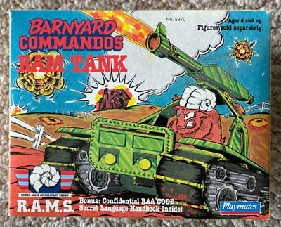 Vintage 1989 Playmates Barnyard Commandos Ram Tank New In Box