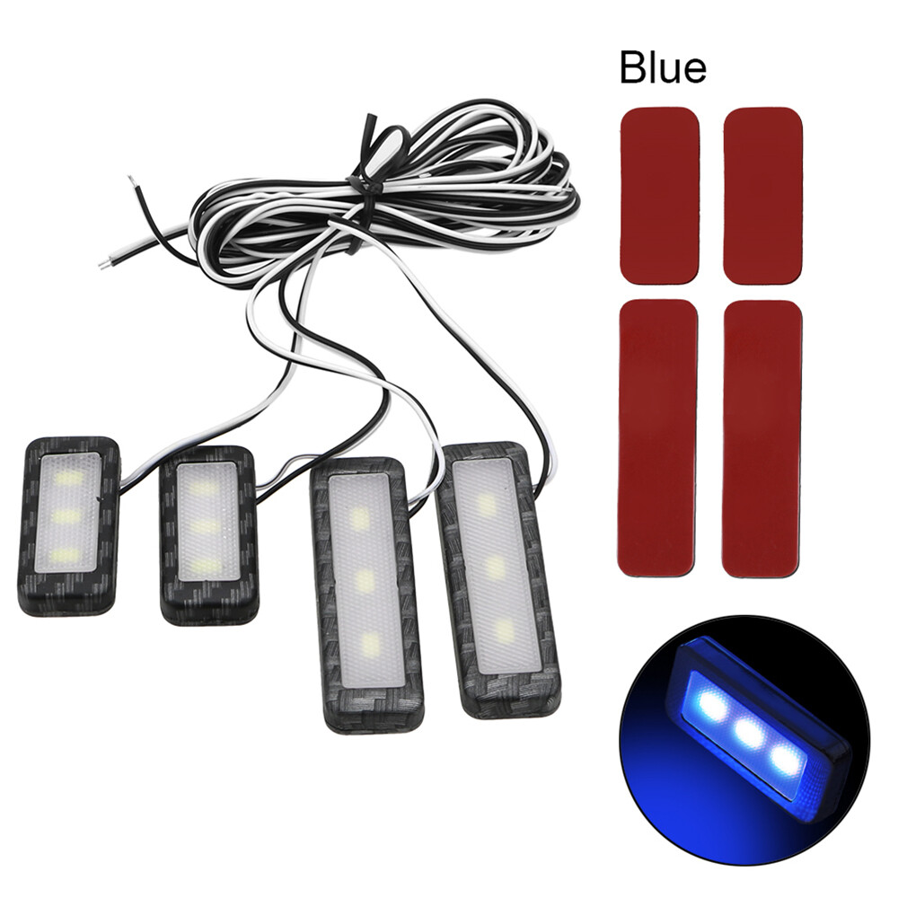 White Car Door Bowl Handle LED Ambient Atmosphere Light Interior