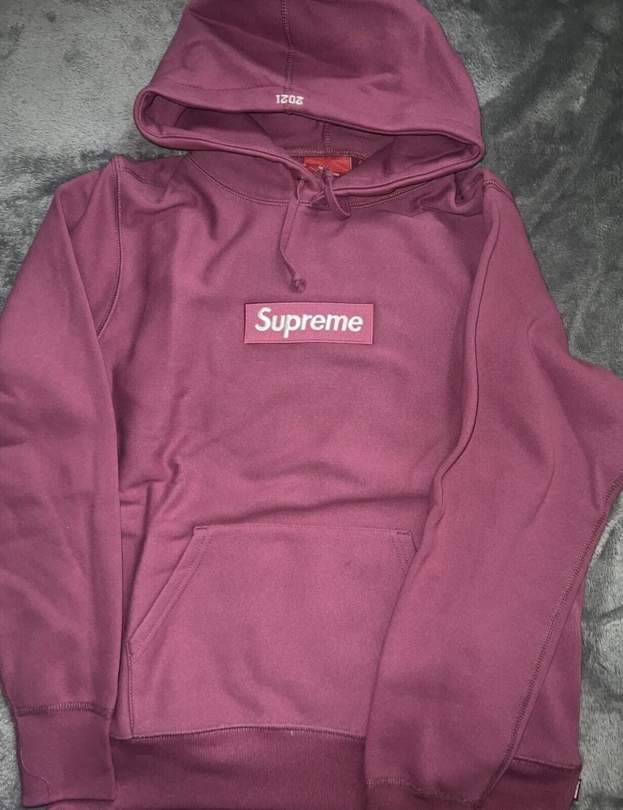 Supreme Box Logo Hooded Sweatshirt プラム