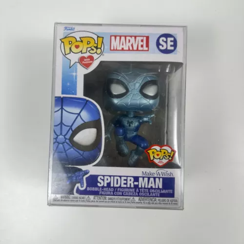Funko Pop! Marvel SE Make-a-Wish Spider-Man Blue Metallic Bobble Head Figure