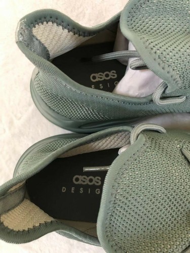 ASOS DESIGN Men's Knitted Runner Trainers With Chunky Sole in Green US SIZE 8 - Picture 11 of 12