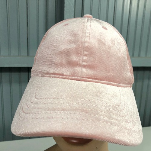 Pink Soft Velvet Womens Strapback Baseball Cap Hat - Picture 2 of 6