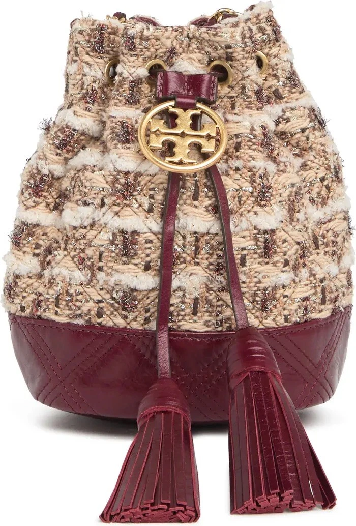 NWT Tory Burch Blue Fleming Soft Mini Bucket Bag