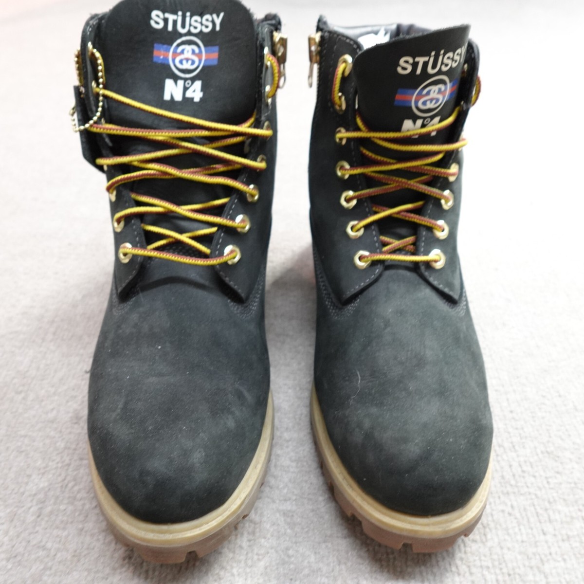 Timberland Stussy Boots 12 Black Suede Side Zip | eBay
