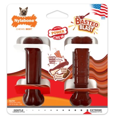 Nylabone Power Chew Basted Blast Dual Flavored Dog Chew Toys upto 15lb