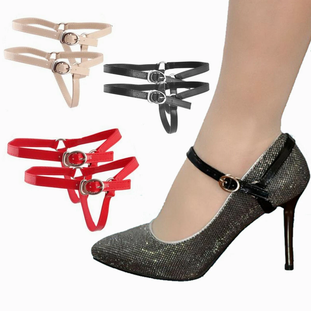Detachable Leather Shoe Straps Laces Band For Holding Loose High