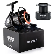 Dr.Fish Darkness Spinning Reel 4.4:1 Aluminum Spool Catfish Sharks 9+1BB