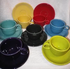 Fiesta Ware Teacup & Saucer Set 7.75oz Coffee Mug Cup CHOOSE COLOR