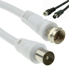 TV Freeview Antenna Aerial F Plug to RF Male plug Coaxial Cable Lead,0.5m,1m,2m