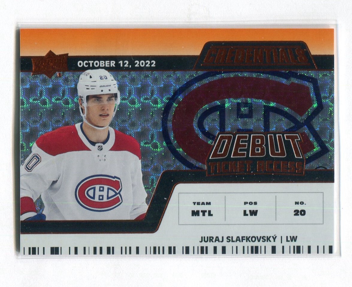 2022-23 Credentials Juraj Slafkovsky Horizontal Debut Ticket Access Rookie /149