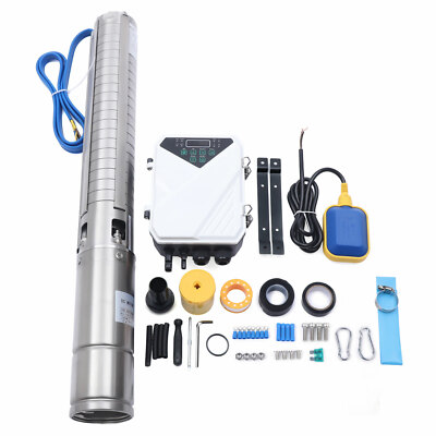 4'' 2 HP Solar Water Pump Submersible MPPT Controller Kit DC 110V Deep Well Pump