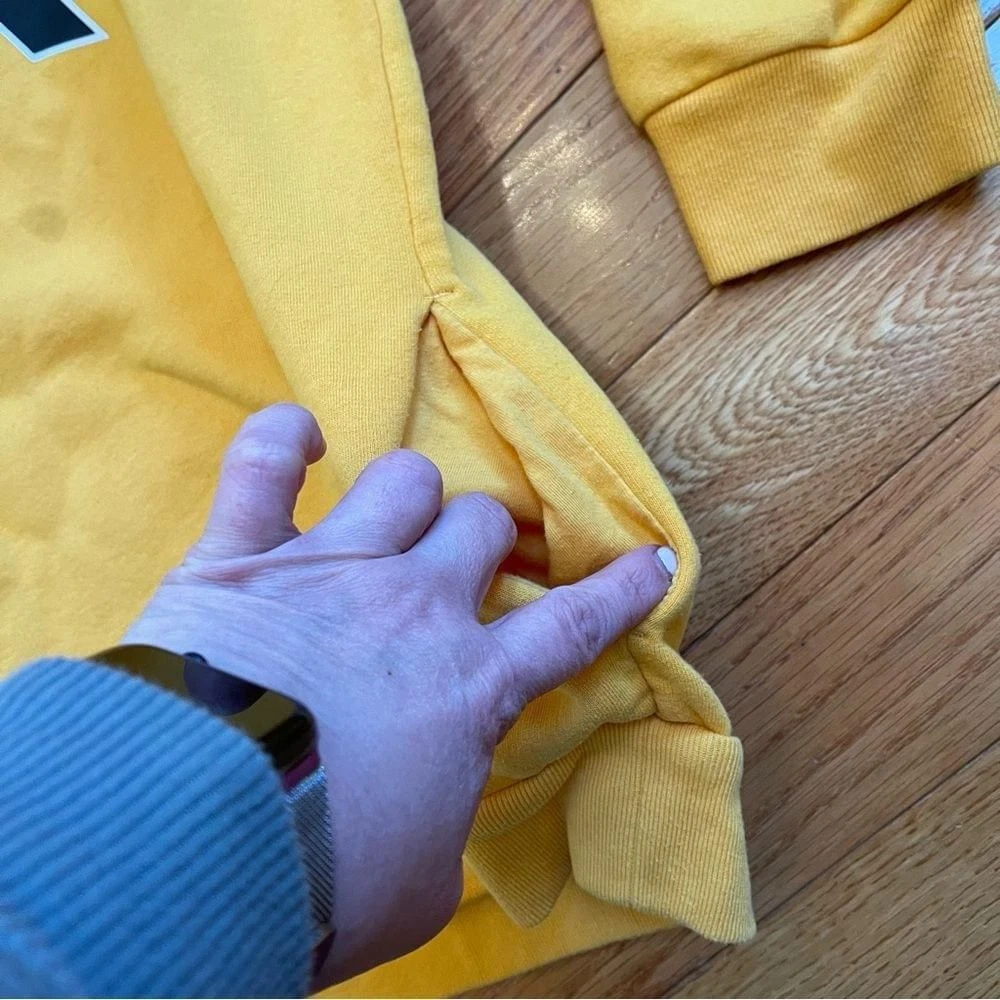 UNDERCOVER Felpa con cappuccio pullover giallo rosa Victoria Secret taglia L