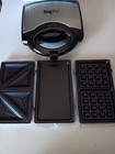 TotalChef 4 in 1 Sandwich Waffle Maker Belgian Grill Panini Press Non Stick 750W