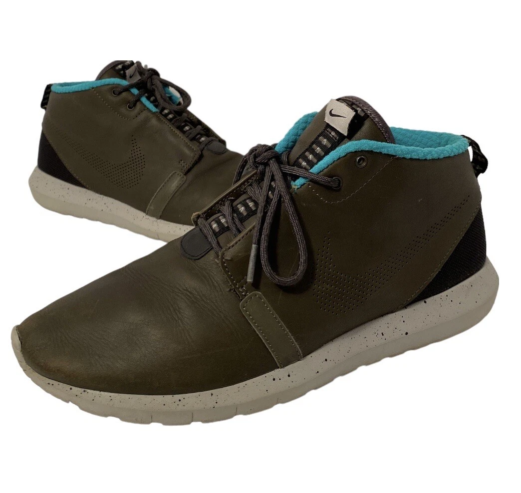 Nike Men&#039;s Roshe NM Mid Leather Sneakerboots Olive 684704-300 Size | eBay