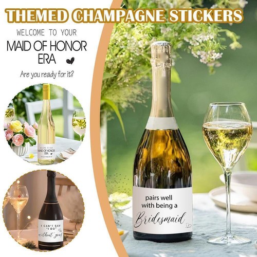 10pcs, Would You Be My Bridesmaid? "Themed Champagne Stickers X0N0 - Photo 3/19
