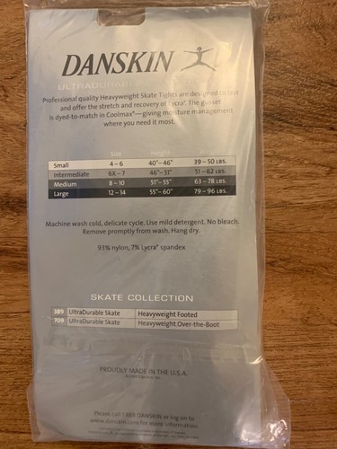 Lot of 2 Danskin Girls Skate Tights Heavyweight Footed - Picture 2 of 2